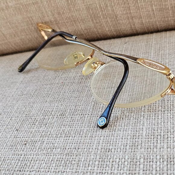 Escada Vintage Glasses Frame Half Rim Gold Tone Women Eyeglasses Frame only main image 9